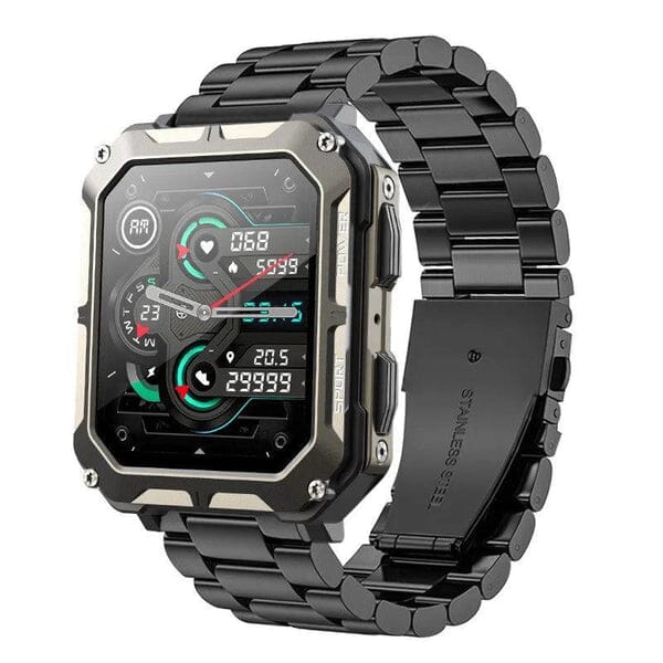 Relógio Masculino - Max Force MASCULINO - ELETRÔNICOS - SMARTWATCH Lojas Quinho Preto com Pulseira de Metal