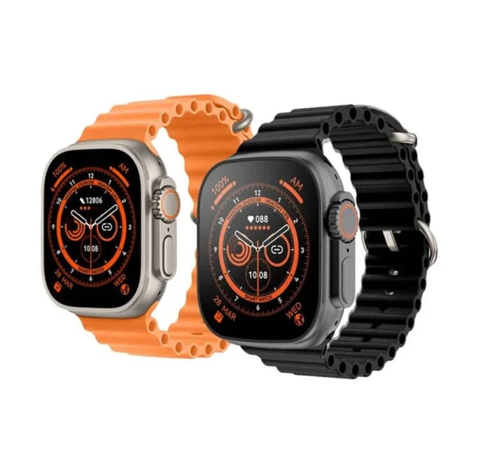 Smartwatch - Iwo 16 Ultra Serie 8 Academia e Fitness (Smartwatch 1) Lojas Quinho Compre 1 Leve 2 Preto e Laranja