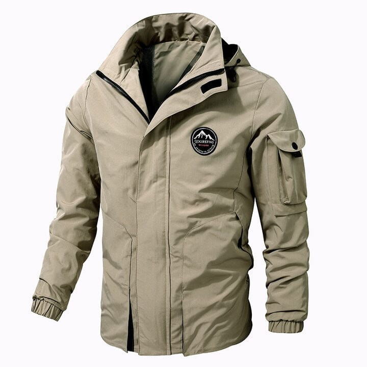 Jaqueta Corta-Vento Impermeável - TechWear Camping & Trilha (Jaqueta 6 ) Lojas Quinho PP Caqui 