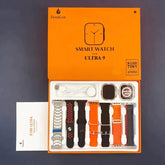 SmartWatch Serie 9 Ultra + Kit com 7 Pulseira (BRINDE!) + Case de Proteção (BRINDE!) Academia e Fitness (Smartwatch 4) Lojas Quinho KIT 1 